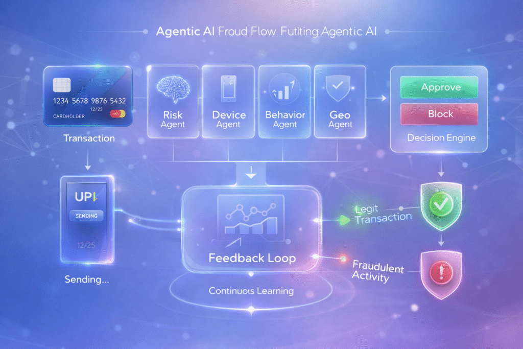 Agentic AI fraud detection flow in real-time payment transactions